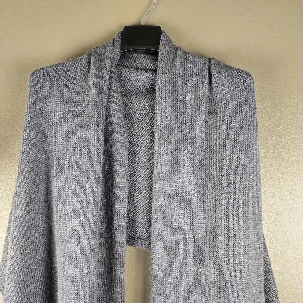 Wooden Ships Gray Wool Mohair Blend Scarf Wrap Poncho